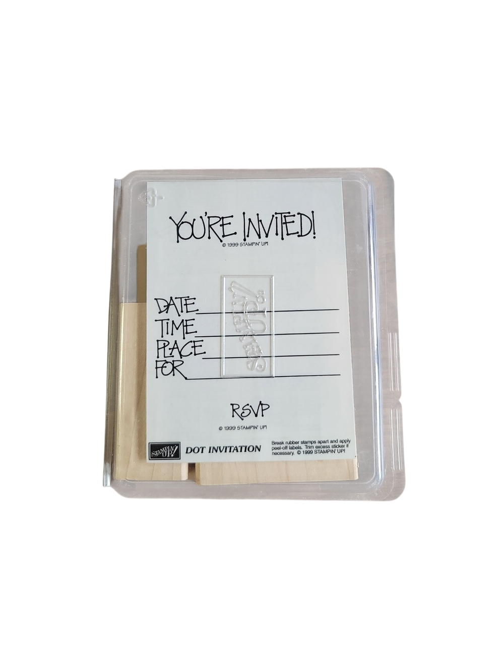 Stampin' Up! Dot Invitation Rubber Stamp - Black and Wood